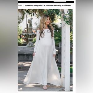 Ivory pinkblush off the shoulder maxi
